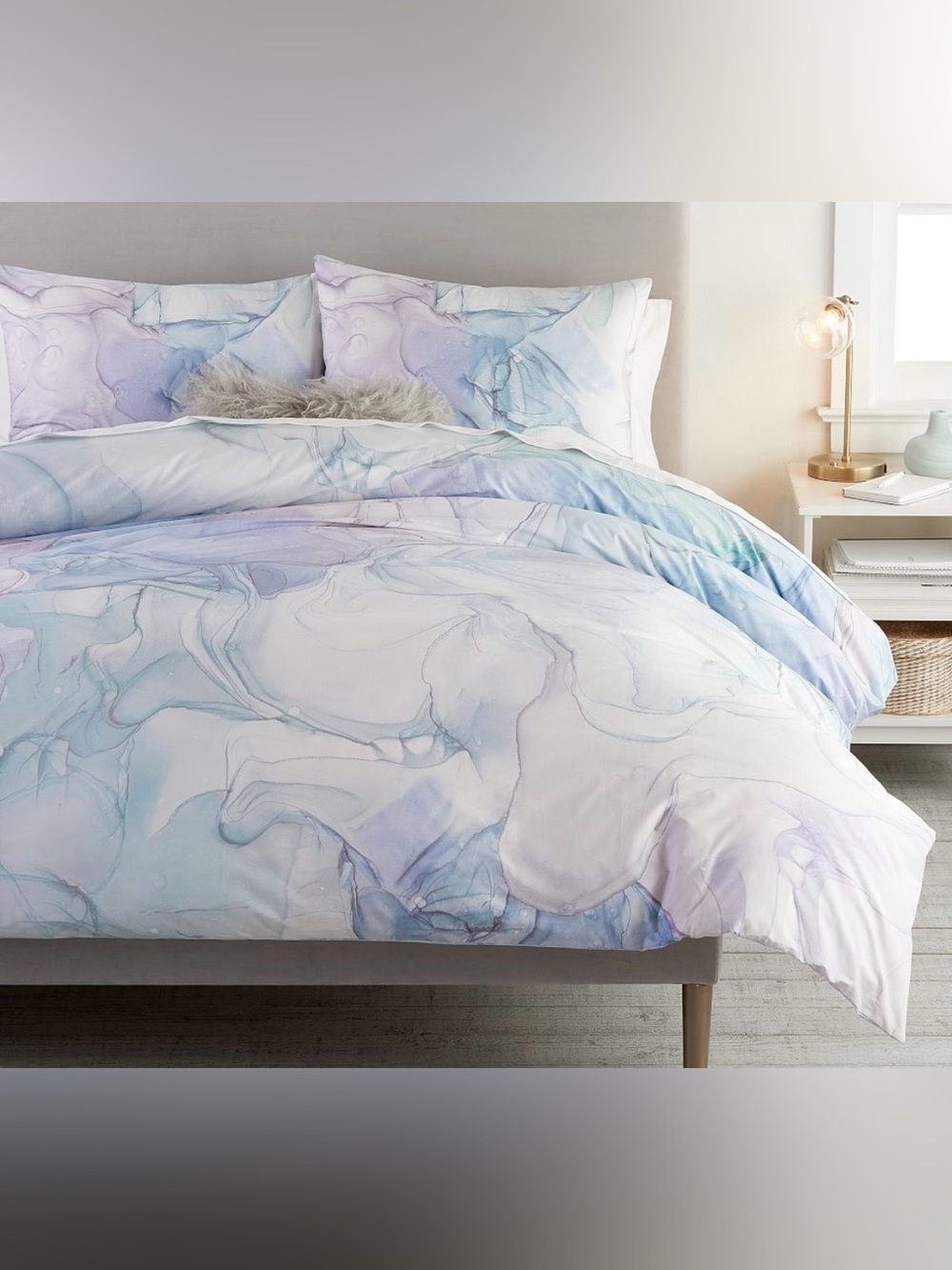 Pottery Barn Dorm Glacial Organic Duvet Cover Queen